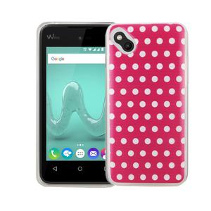 Handy H�lle f�r Wiko Sunny Cover Case Schutz Tasche Motiv Slim Silikon TPU Polka Dot Pink