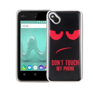 Handy H�lle f�r Wiko Sunny Cover Case Schutz Tasche Motiv Slim Silikon TPU Dont Touch my Phone Rot