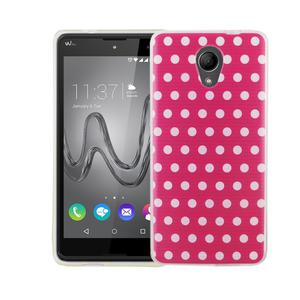 Handy H�lle f�r Wiko Robby Cover Case Schutz Tasche Motiv Slim Silikon TPU Polka Dot Pink