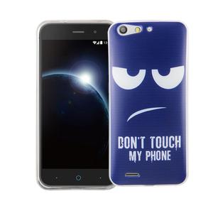 Handy H�lle f�r ZTE Blade V6 Cover Case Schutz Tasche Motiv Slim Silikon TPU Dont Touch my Phone Blau