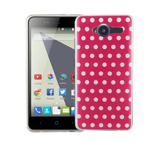 Handy H�lle f�r ZTE Blade L3 Cover Case Schutz Tasche Motiv Slim Silikon TPU Polka Dot Pink