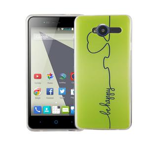 Handy H�lle f�r ZTE Blade L3 Cover Case Schutz Tasche Motiv Slim Silikon TPU Be Happy Gr�n