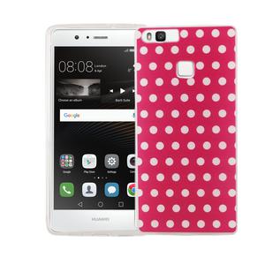 Handy Hlle fr Huawei P9 Cover Case Schutz Tasche Motiv Slim Silikon TPU Polka Dot Pink