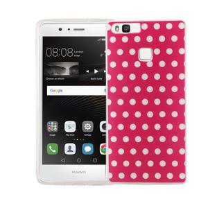 Handy H�lle f�r Huawei P9 Cover Case Schutz Tasche Motiv Slim Silikon TPU Polka Dot Pink