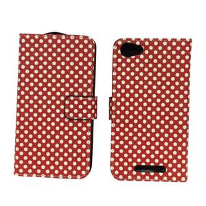 Handyh�lle Tasche f�r Handy Wiko Jerry Polka Dot Rot