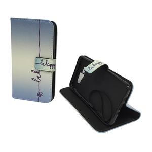 Handyh�lle Tasche f�r Handy Samsung Galaxy J7 2016 Be Happy Blau