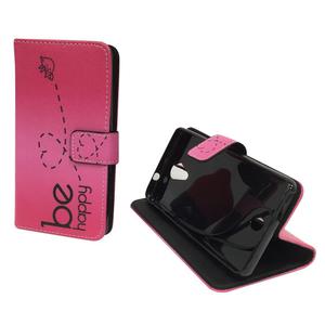 Handyh�lle Tasche f�r Handy Wiko Tommy Be Happy Pink