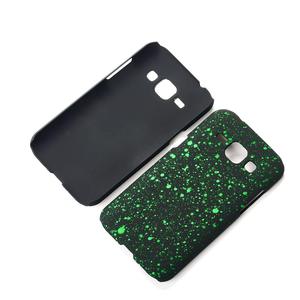 Handy H�lle Schutz Case Bumper Schale f�r Samsung Galaxy J1 2015 3D Sterne Gr�n