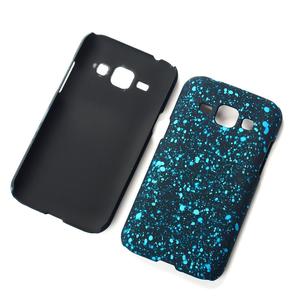 Handy H�lle Schutz Case Bumper Schale f�r Samsung Galaxy J1 2015 3D Sterne T�rkis