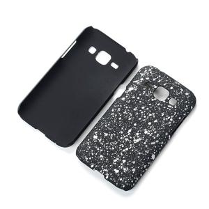Handy H�lle Schutz Case Bumper Schale f�r Samsung Galaxy J1 2015 3D Sterne Wei�