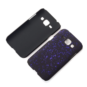 Handy H�lle Schutz Case Bumper Schale f�r Samsung Galaxy J1 2015 3D Sterne Lila