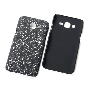 Handy H�lle Schutz Case Bumper Schale f�r Samsung Galaxy J5 2015 3D Sterne Wei�