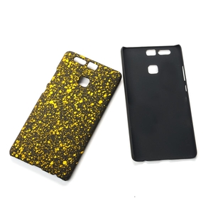 Handy H�lle Schutz Case Bumper Schale f�r Huawei P9 3D Sterne Gelb