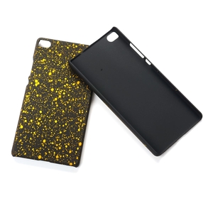 Handy H�lle Schutz Case Bumper Schale f�r Huawei P8 3D Sterne Gelb