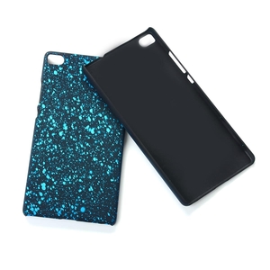 Handy H�lle Schutz Case Bumper Schale f�r Huawei P8 3D Sterne T�rkis