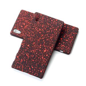 Handy H�lle Schutz Case Bumper Schale f�r Sony Xperia Z5 3D Sterne Rot