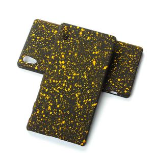 Handy H�lle Schutz Case Bumper Schale f�r Sony Xperia Z5 3D Sterne Gelb