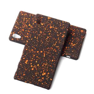 Handy H�lle Schutz Case Bumper Schale f�r Sony Xperia Z5 3D Sterne Orange