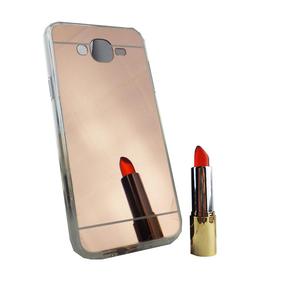 Samsung Galaxy J7 2015 Handy H�lle Spiegel Mirror Soft-Case Schutz-Cover Rose Gold