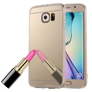 Samsung Galaxy S6 Handy H�lle Spiegel Mirror Soft-Case Schutz-Cover Gold