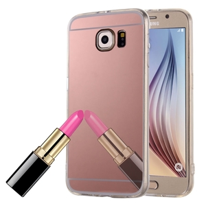 Samsung Galaxy S6 Edge Handy H�lle Spiegel Mirror Soft-Case Schutz-Cover Rose Gold