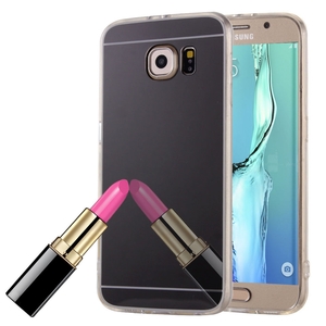 Samsung Galaxy S6 Edge Plus Handy H�lle Spiegel Mirror Soft-Case Schutz-Cover Schwarz