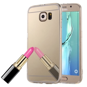 Samsung Galaxy S6 Edge Plus Handy H�lle Spiegel Mirror Soft-Case Schutz-Cover Gold