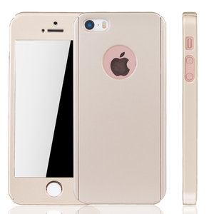 Handyh�lle Schutzh�lle f�r Apple iPhone 5 / 5s / SE Full Case Cover Displayschutz 360 Gold