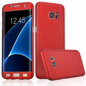 Handyh�lle Schutzh�lle f�r Samsung Galaxy S7 Edge Full Case Cover Displayschutz 360 Rot