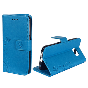 Schutz H�lle Blumen f�r Handy Samsung Galaxy S6 Edge Blau