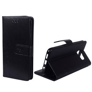 Schutz H�lle Blumen f�r Handy Samsung Galaxy S7 Edge Schwarz