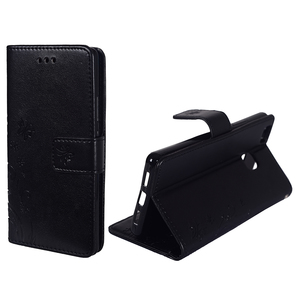 Schutz H�lle Blumen f�r Handy Huawei P9 Lite Schwarz