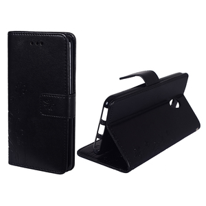 Schutz H�lle Blumen f�r Handy ZTE Blade V7 Schwarz