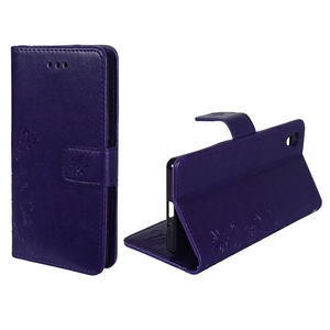 Schutz H�lle Blumen f�r Handy Sony Xperia XA Violett