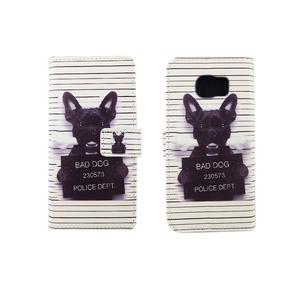 Handyh�lle Tasche f�r Handy Samsung Galaxy S6 Edge B�ser Hund Wei�