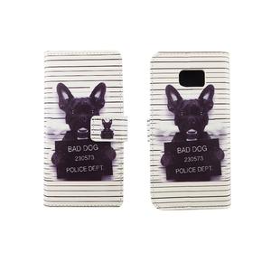 Handyh�lle Tasche f�r Handy Samsung Galaxy S7 B�ser Hund Wei�