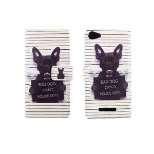 Handyhlle Tasche fr Handy Wiko Jerry Bser Hund Wei