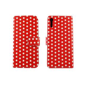 Handyh�lle Tasche f�r Handy Sony Xperia XZ Polka Dot Rot