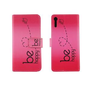 Handyh�lle Tasche f�r Handy Sony Xperia XZ Be Happy Pink