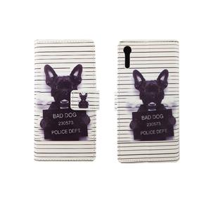 Handyh�lle Tasche f�r Handy Sony Xperia XZ B�ser Hund Wei�