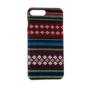 Handyh�lle aus Stoff-Case f�r Apple iPhone 7 Plus Cover Etui Bumper Schale Braun