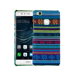 Handyh�lle aus Stoff-Case f�r Huawei P9 Lite Cover Etuis Bumper Schale Blau