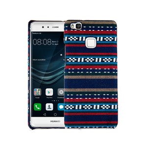 Handyh�lle aus Stoff-Case f�r Huawei P9 Lite Cover Etuis Bumper Schale Blau