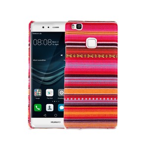 Handyh�lle aus Stoff-Case f�r Huawei P9 Lite Cover Etuis Bumper Schale Bunt