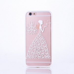 Handy H�lle Mandala f�r Apple iPhone 6 / 6s Design Case Schutzh�lle Motiv Schmetterling Frau Cover Tasche Bumper Wei�