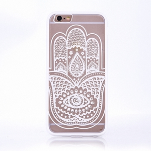 Handy H�lle Mandala f�r Samsung Galaxy J3 2016 Design Case Schutzh�lle Motiv Hand Fatima Cover Tasche Bumper Wei�