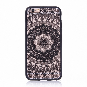 Handy H�lle Mandala f�r Huawei P9 Lite Design Case Schutzh�lle Motiv Kreis Cover Tasche Bumper Schwarz