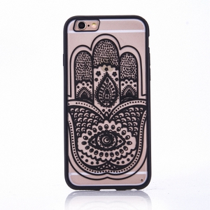 Handy H�lle Mandala f�r Huawei P9 Lite Design Case Schutzh�lle Motiv Hand Fatima Cover Tasche Bumper Schwarz