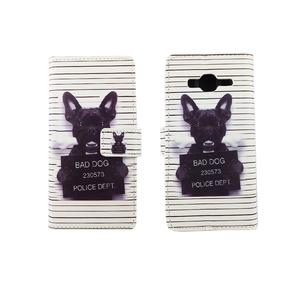 Handyh�lle Tasche f�r Handy Samsung Galaxy J3 B�ser Hund Wei�