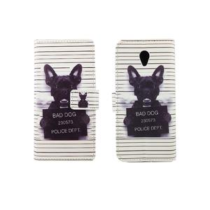 Handyh�lle Tasche f�r Handy Vodafone Smart Prime 7 B�ser Hund Wei�